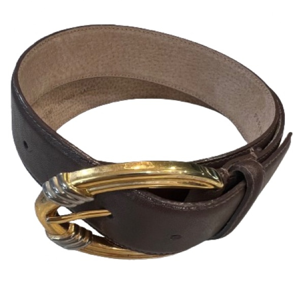 First Issue Brown Smooth Leather Gold & Silver Buckle Style #53024039 L